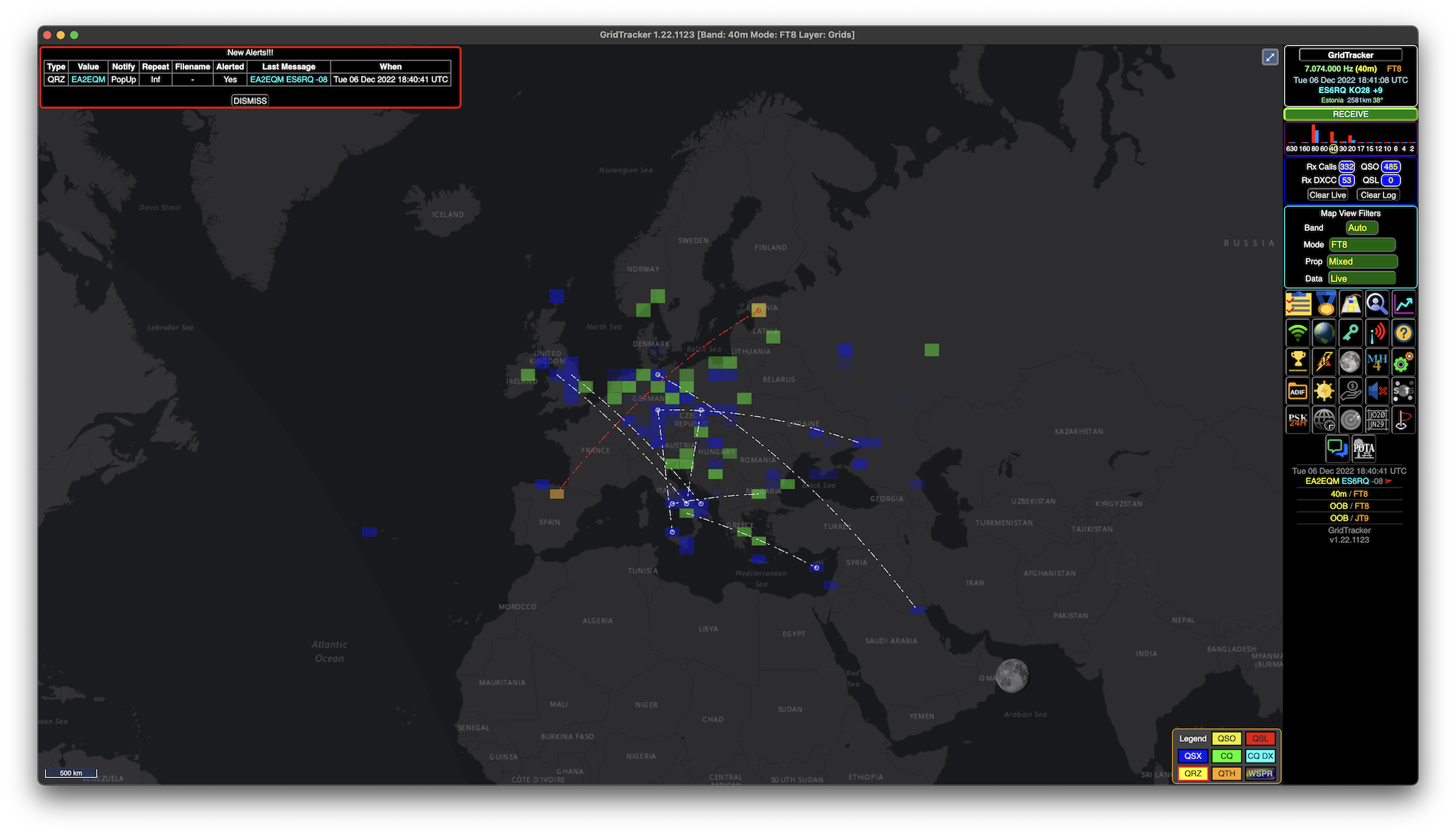 GridTracker programaren pantaila-argazkia